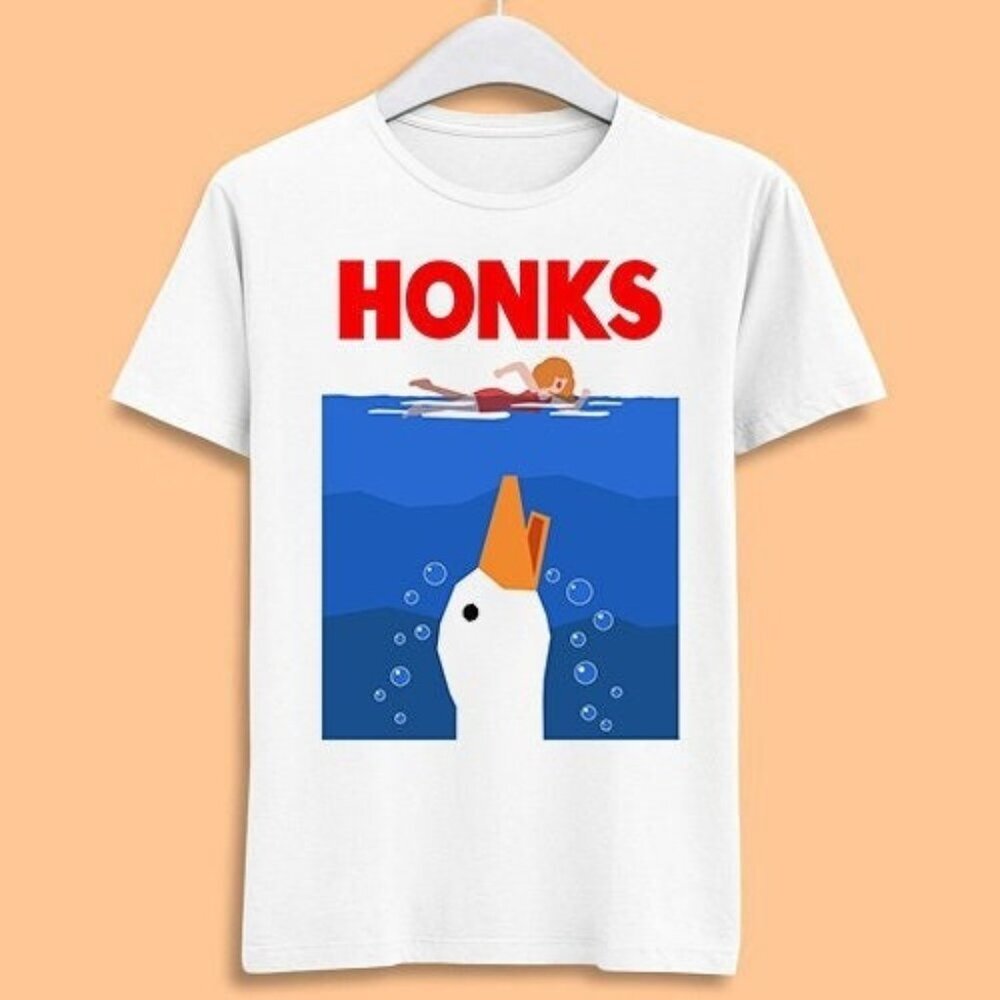 Honk Jaws Honks Goose Duck DnD Unisex Graphic T-Shirt Funny Gamer Gift 91